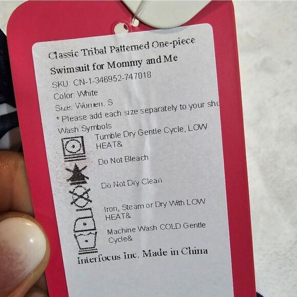 🌿NWT "PatPat" tribal print one piece swimsuit size Small - Picture 4 of 11